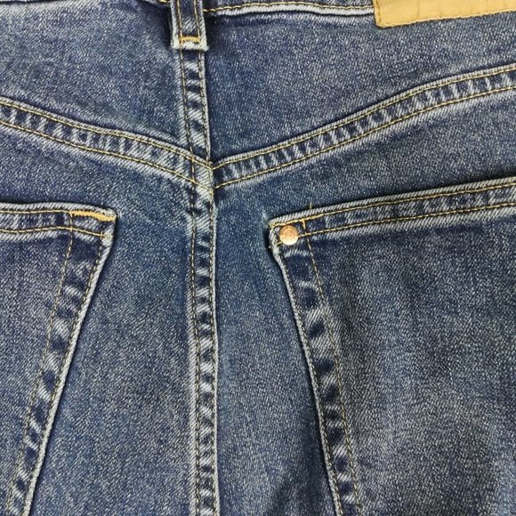 H&M Womens Jeans Mom High Waist Blue Denim Medium Wash Button Fly Stretch 6 - Picture 7 of 13